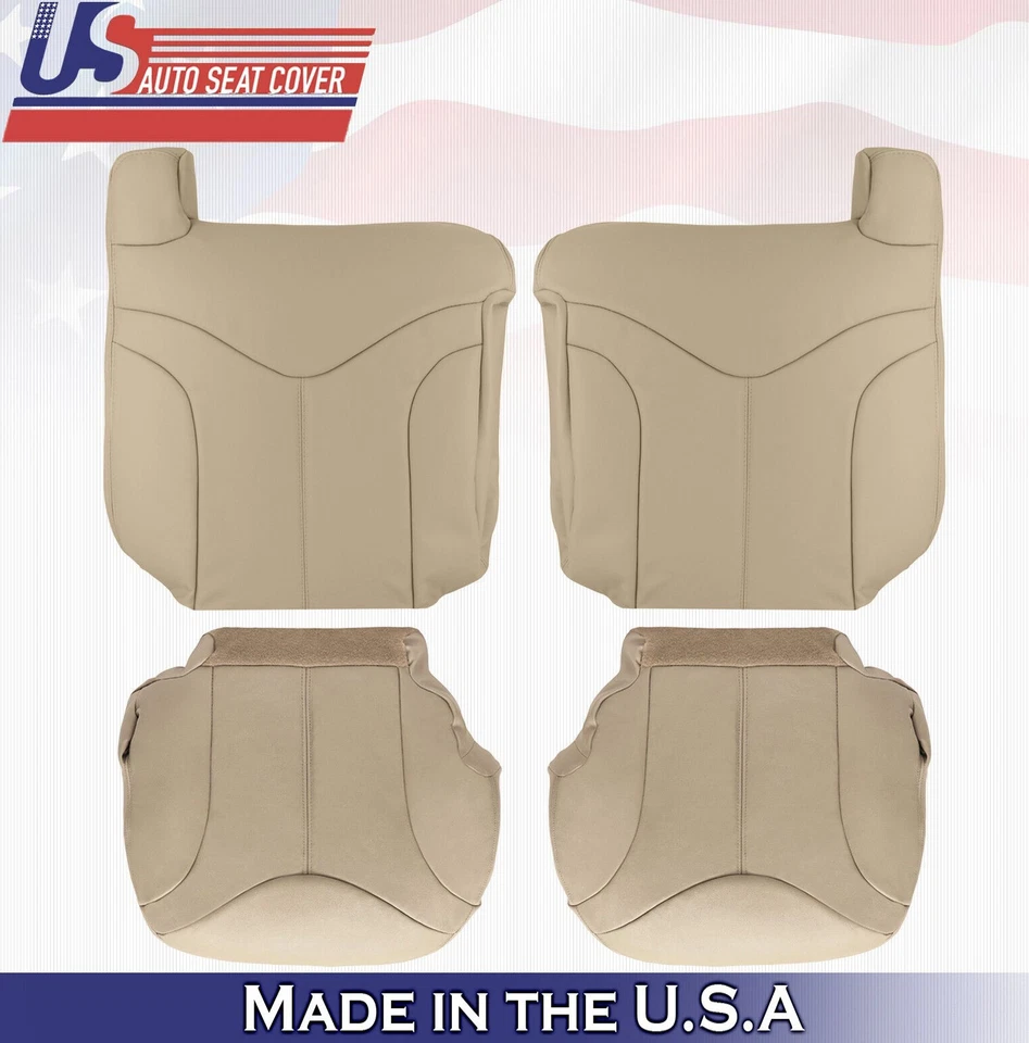 1995 To1999 Chevy K1500 2500 Driver Upper Top Lean Back Leather SEAT Cover Tan