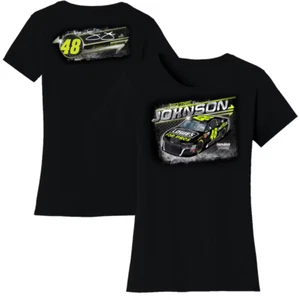 (2X) Jimmie Johnson #48 NASCAR Damas Corte Camiseta Lowes Gráfico Coche Mujer Nueva con etiquetas - Imagen 1 de 2
