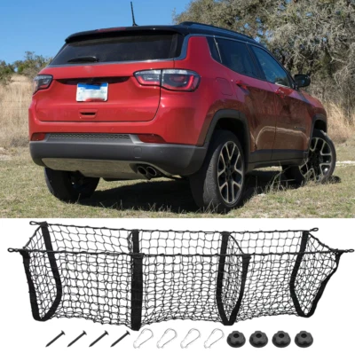 3 Pockets Trunk Organizer Storage Cargo Net for Jeep Compass Patriot 2007-2017 Foto 1 de 4