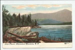 Lake Placid Adirondack Mountains New York Postkarte NY Antik Unbesendet - Bild 1 von 2