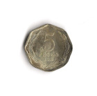 2011 Chile - 5 Pesos - 939 - Copper Aluminum Nickel - 2.2G