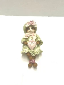 Vintage Heather Hykes Cat Nip abbigliamento vittoriano gattino figura seduta 5" - Foto 1 di 7