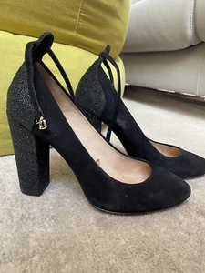 high heels size 4 black suede - Picture 1 of 4