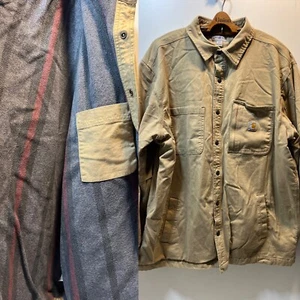 Carhartt Rugged Flex Canvas Shirt Jacket Fleece Lined Khaki Mens Size 2XL 102851 - Picture 1 of 15
