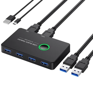 USB KVM USB 3.0 KVM USB Switcher for Keyboard Mouse Printer Mi Box 2Pc1352 - Afbeelding 1 van 8