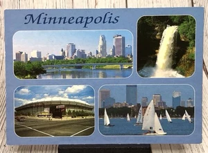 Minneapolis MN, Minnesota Multiview Metrodome Minnehaha Falls Postcard - Picture 1 of 5