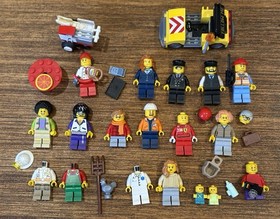 LEGO City Minifigures Figures Lot Airport 60102 Musicians Babies Grandma Hot Dog
