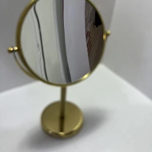 Irving Rice Double Sided 3X Magnifying Mirror NWOT Gold - Picture 1 of 5