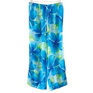 Jantzen Bademode Überziehhose blau Blumen Kordelzug halbtransparent Strand Schwimmen M - Bild 1 von 11