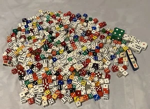 Lot 6 + lbs Abt 520 pc Dice Las Vegas Red Green White Tan Small Large Acrylic - Picture 1 of 8