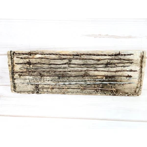 Antique Barbed Wire Display on Old Barn Wood Vintage Western Art - Picture 1 of 12