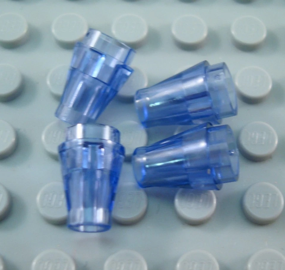 LEGO Lot of 4 Translucent Purple 1x1 Brick Cone Pieces - Image 1 of 1