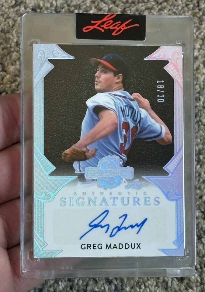 Greg Maddux Auto 18/30 S-GM1 Encased 2025 Leaf Spectacular Baseball  - Image 1 of 2