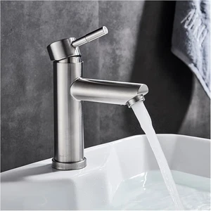 Gebürstetes Nickel Edelstahl Küchenarmatur Spültischarmatur Wasserhahn Einhand - Bild 1 von 14