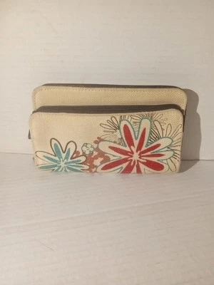 Cartera sin asas organizadora de lona floral Thirty One natural Daisy Craze Foto 1 de 4