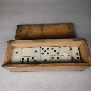 Vintage 20 Dominos in Holzbox Made by Hansen Japan SIEHE HINWEISE - Bild 1 von 10