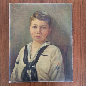 Mary Gertrude Stockbridge Allen retrato de niño en uniforme de marinero principios del siglo XX - Imagen 1 de 7