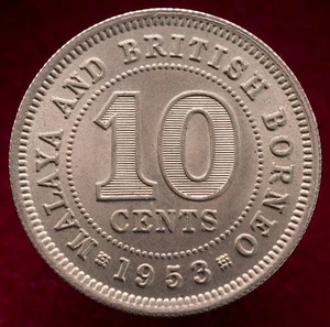 Malaya and British Borneo 10 Cents 1953 (L1309) - CA-K - Picture 1 of 2
