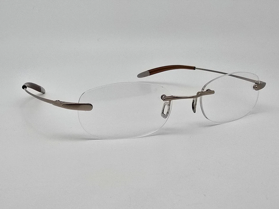 Nike con Flexon 4071 718 Gunmetal Cristal Marrón Montura Anteojos Sin Montura 47mm Foto 1 de 4