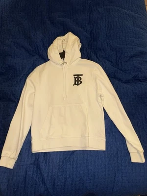 Sudadera con Capucha BURBERRY con Logo TB, Blanca, Talla S Foto 1 de 4