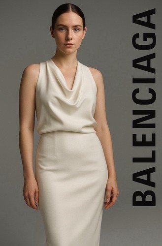 Autentico abito BALENCIAGA avorio da crociera estiva col. 2013 TG 38 ITALIA