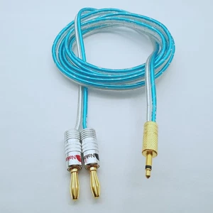 3.5mm 1/8" TS Mono Male to 4mm Bananas Plug Audio Speaker amplifier cable 1~16FT - Picture 1 of 2