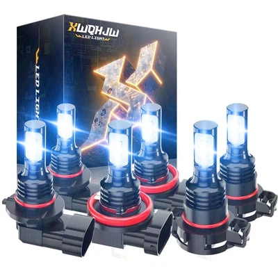 Faróis de LED + kits de lâmpadas de neblina para Chevy Silverado 1500 2500 2007-2015 - 10000K - Imagem 1 de 4