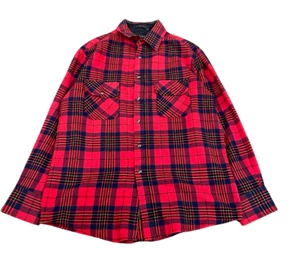 Vintage Northwest Territory Plaid Red Longsleeve Button Up Flannel Shirt Mens M - Picture 1 of 7