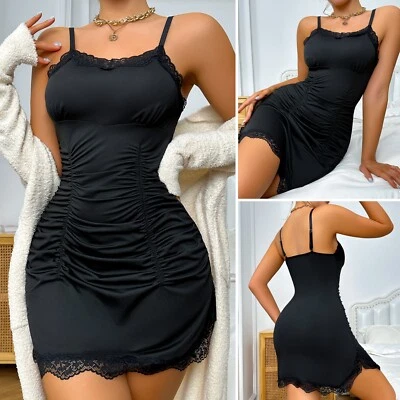 Mujeres Sexy Lencería Encaje Seda Tubo Vestido Camisón Babydoll Ropa de dormir Pijama EE. UU. Foto 1 de 4