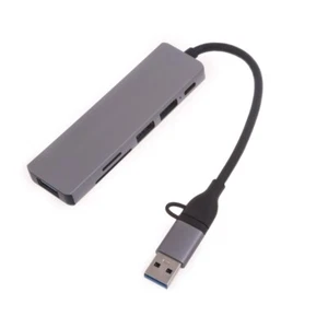 6 in 1 Type C HUB High Speed USB HUB Splitter Card Reader Multiport for Laptop - Picture 1 of 8
