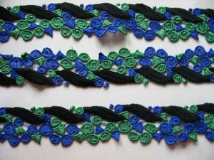 10 YDS LOVELY VINTAGE COLOR RAYON VENISE LACE GALLOON - Picture 1 of 4