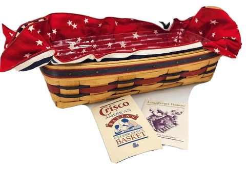Longaberger 1993 Crisco American Celebration Baking Basket Liner Protector USA Cover