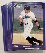 2001 Princeton Devil Rays TEAM SET - Jonny Gomes First Card! Tampa Rays Baseball