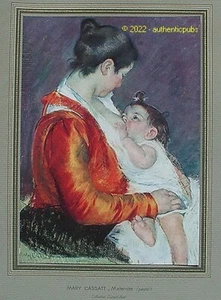 MARY CASSATT MATERNITE PASTEL COLLECTION DURAND RUEL VIEUX PAPIER GRAVURE 1937 - Imagen 1 de 1
