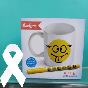 Emugi Emogi Schreibbecher 15 Unzen Kaffeetasse mit Marker von Luckyoo Emoji - Bild 1 von 1