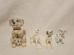 Disney 101 Dalmatians Plastic Squeaky Dalmatian Dogs Figurine Toy Lot Vintage - Picture 1 of 7