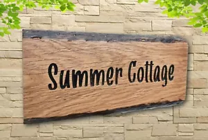 Personalised Oak Carved Wooden Home House Name Sign Cabin Plaque Outdoor - Picture 1 of 3