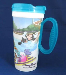 WDW Disney Plastic Resort MUG Blue LID Pool Party Mickey Minnie Daisy Refill - Picture 1 of 4