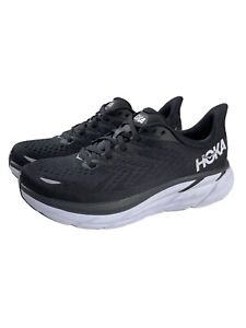 Hoka One One Clifton 8 Running Walking Shoes Womens Size 7.5 Black White