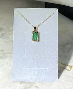 Turmalina 2,3 ct de oro amarillo 585 en color verde neón + cadena 50cm 14Kt - Imagen 1 de 6