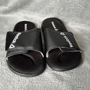 Sandali Reebok Slides bambina taglia 4 neri slip on memory foam scarpe leggere - Foto 1 di 8