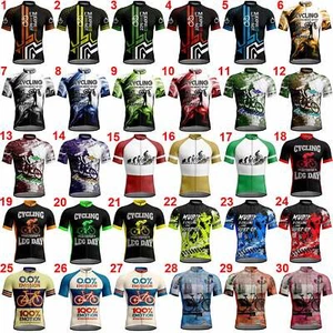 Men's Bike Cycling Jersey Full Zip Biking Jersey Funny Cycling Shirt Sports Tops - Picture 1 of 35