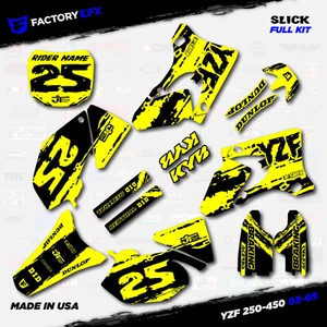 Black & Yellow Slick Graphic Kit fits Yamaha YZ250F YZ450F 03-05 YZF 250 450 - Bild 1 von 5