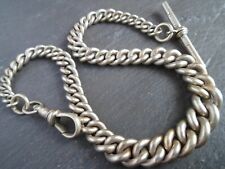 33g Antique Gold Tone Egyptian Silver Chunky Graduated Albert Pocket Watch Chain
