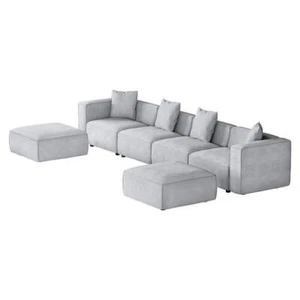 Artiss Modular Sofa Chaise Set 6-Seater Grey - Picture 1 of 7