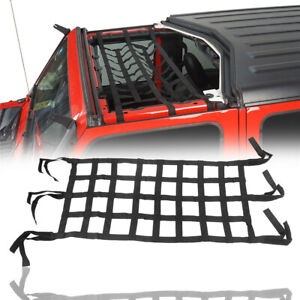 Auto Black Roof Mesh Cargo Net Nylon Hammock For Jeep Wrangler TJ JK JL 97-22