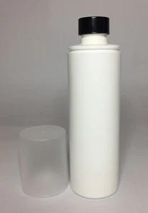 Empty 200ml HDPE Over Cap Bottles With Smooth Black Screw On Cap *ANY AMOUNT* - Picture 1 of 2