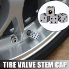 4X White Dice Cap Car Parts Wheel Valve Stem Cap Cover Car Exterior Accessories