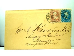 1863 Civil War GUNBOAT USS IRONSIDES Cover SURGEON EDWARD KUSCHNER with LETTER - Imagen 1 de 6