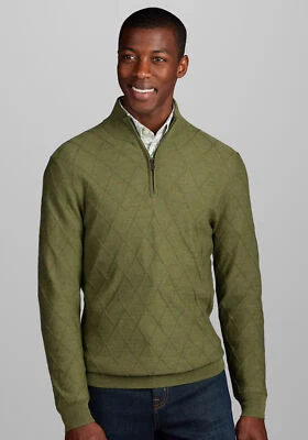 Jos. A. Bank Men's 1/4 Zip Sweater Size 2X NWT Green Merino Wool Blend Pullover - Image 1 of 4